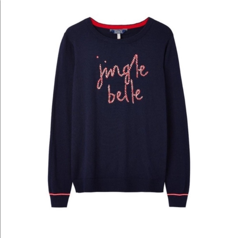 Joules Festive Crewneck Sweater - Jingle Belle - US 14 - Navy